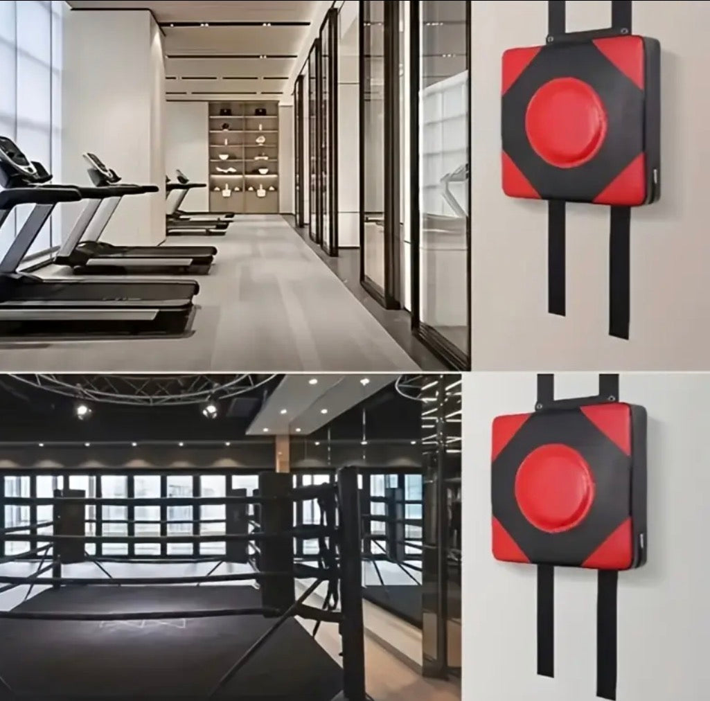 Sac de boxe, mural rouge et noir ￼